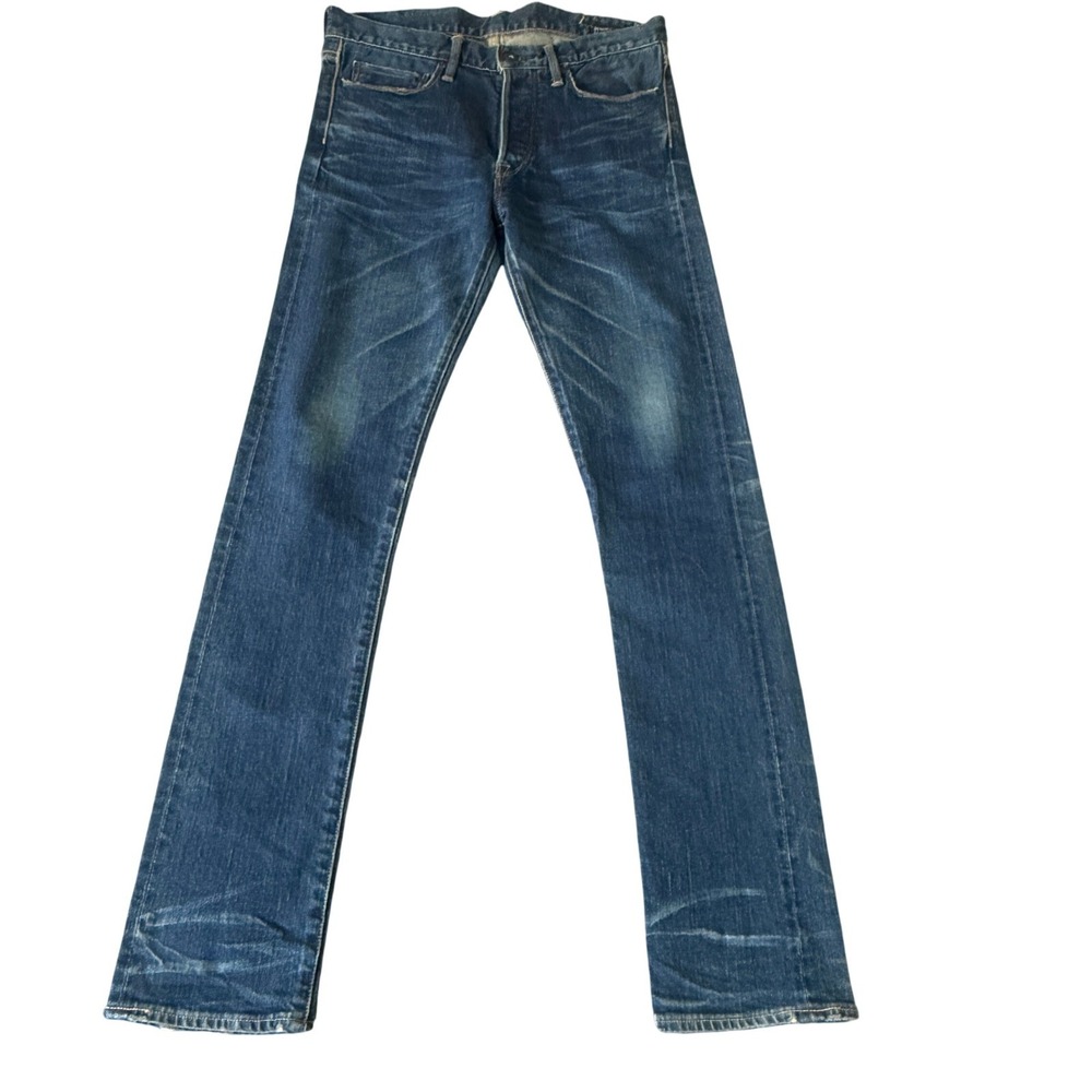 Kuro Fibro Mens Japanese Selvedge Denim Slim Fit Jeans Blue Made in Japan 33x32